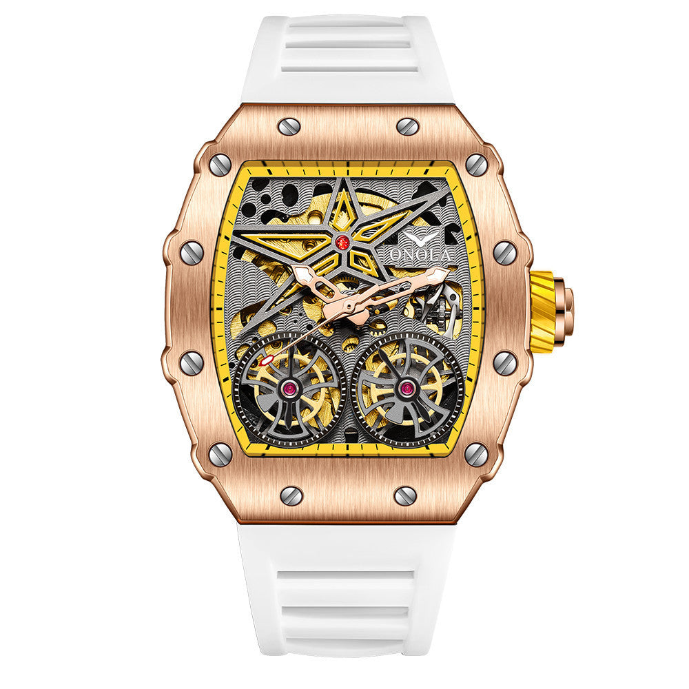 Reloj automático para hombre con esqueleto y volante de inercia