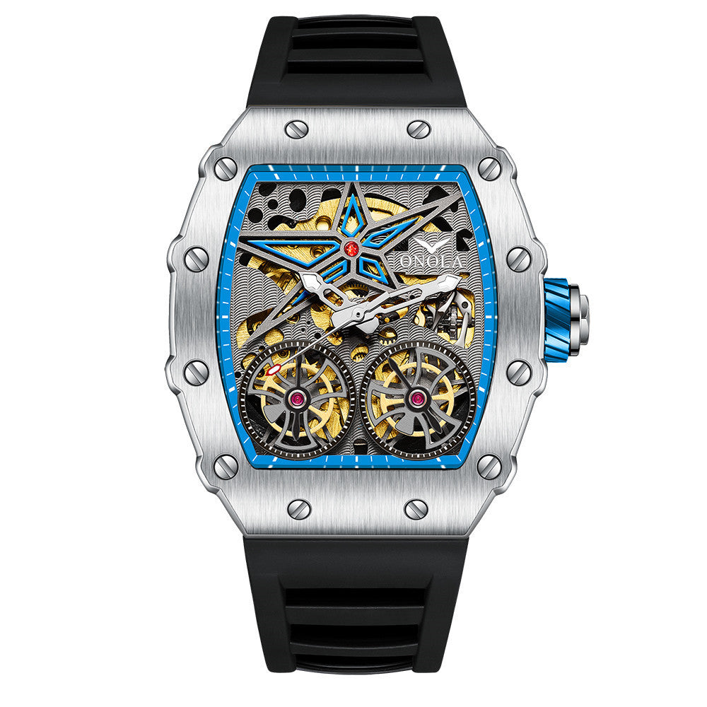 Reloj automático para hombre con esqueleto y volante de inercia