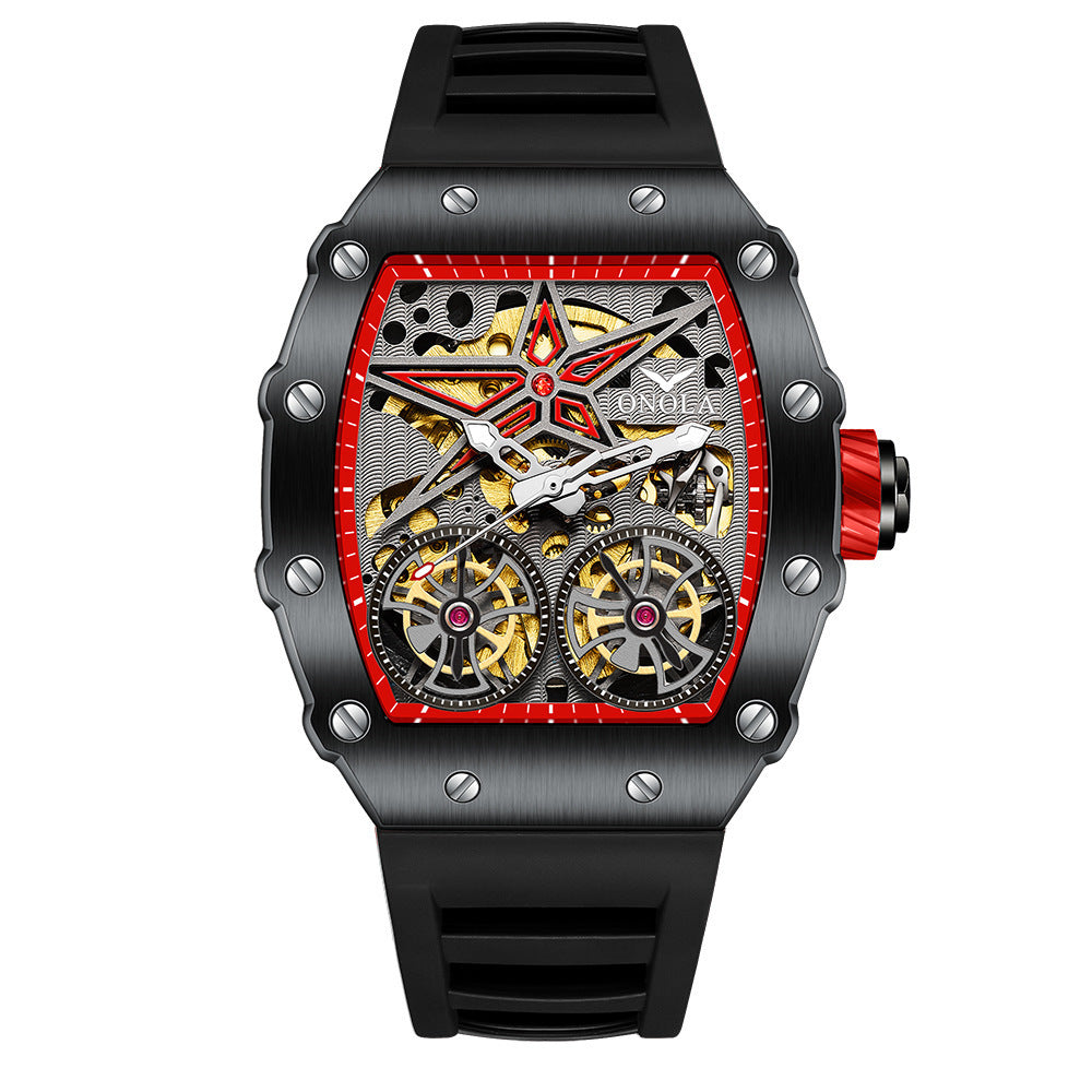 Reloj automático para hombre con esqueleto y volante de inercia