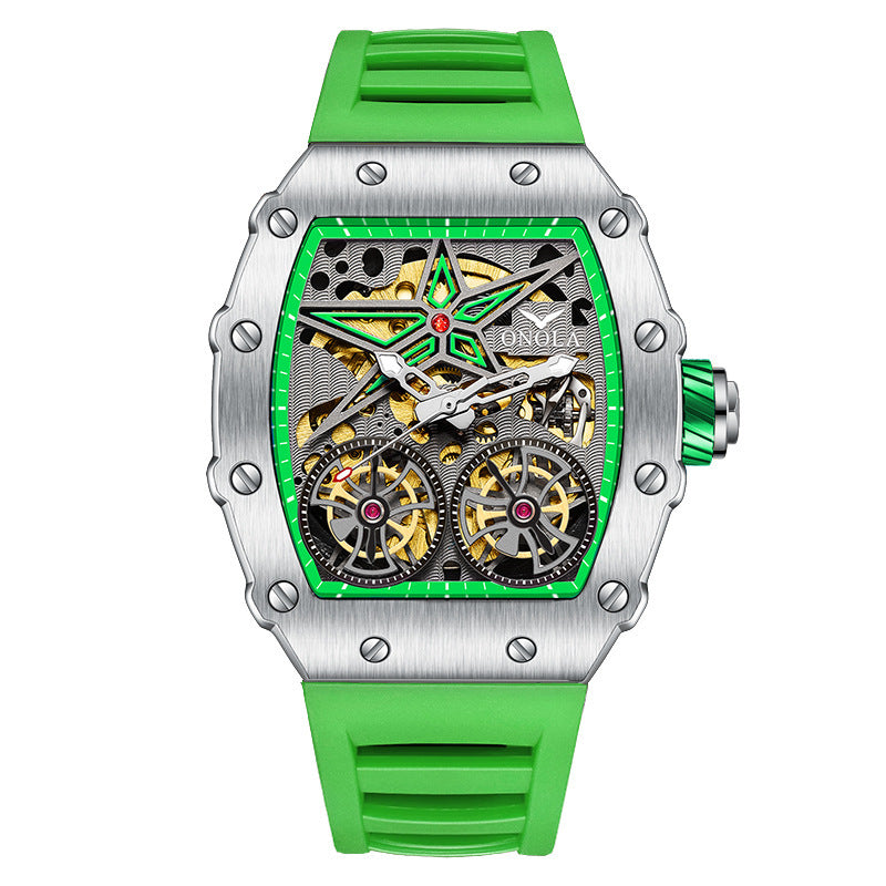 Reloj automático para hombre con esqueleto y volante de inercia