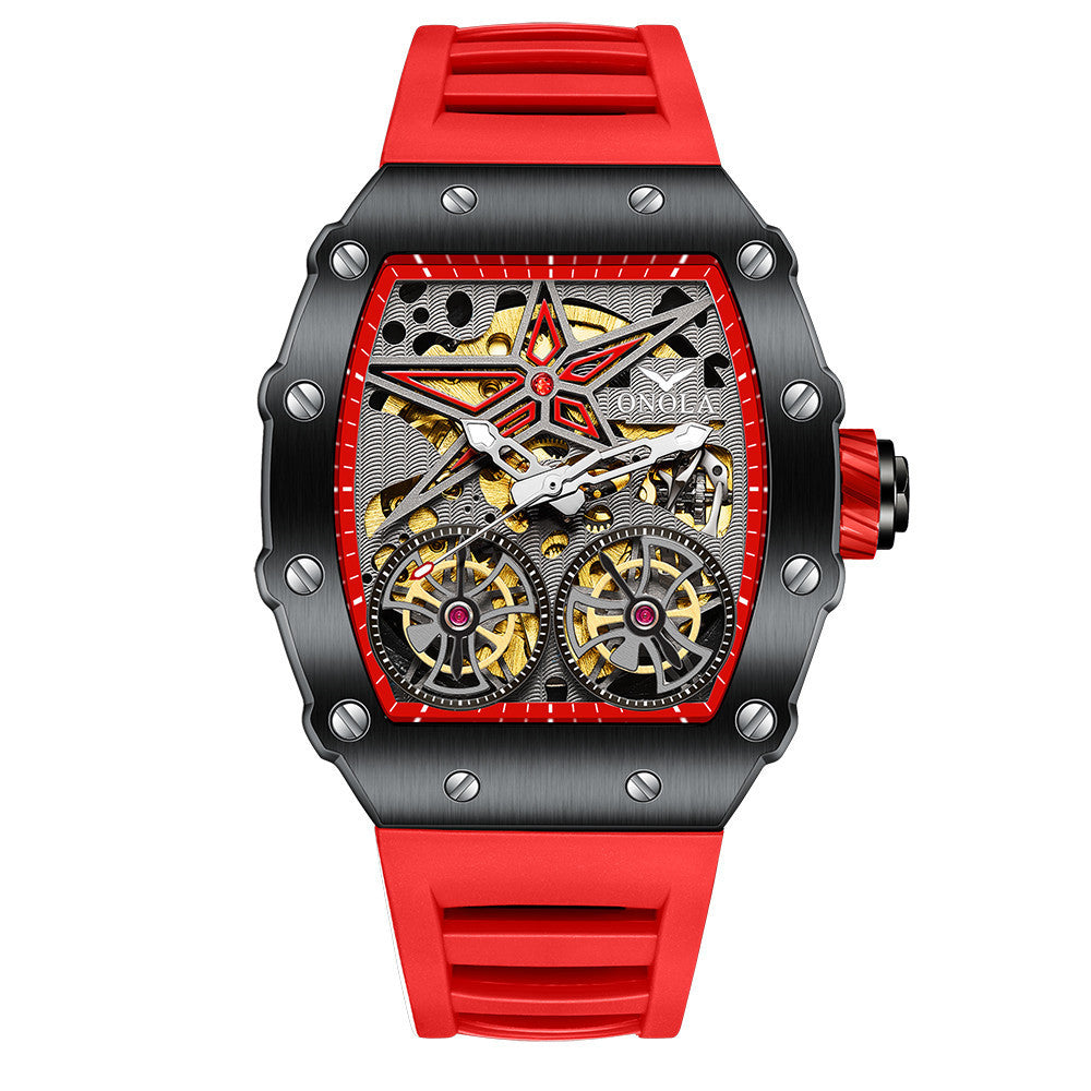 Reloj automático para hombre con esqueleto y volante de inercia