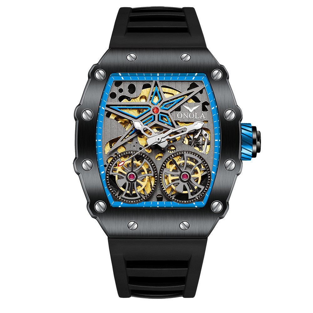 Reloj automático para hombre con esqueleto y volante de inercia