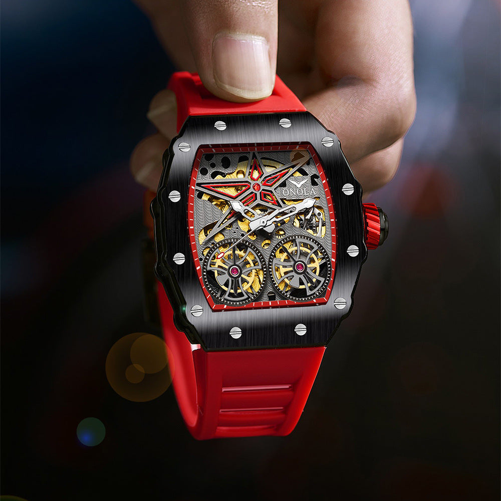 Reloj automático para hombre con esqueleto y volante de inercia