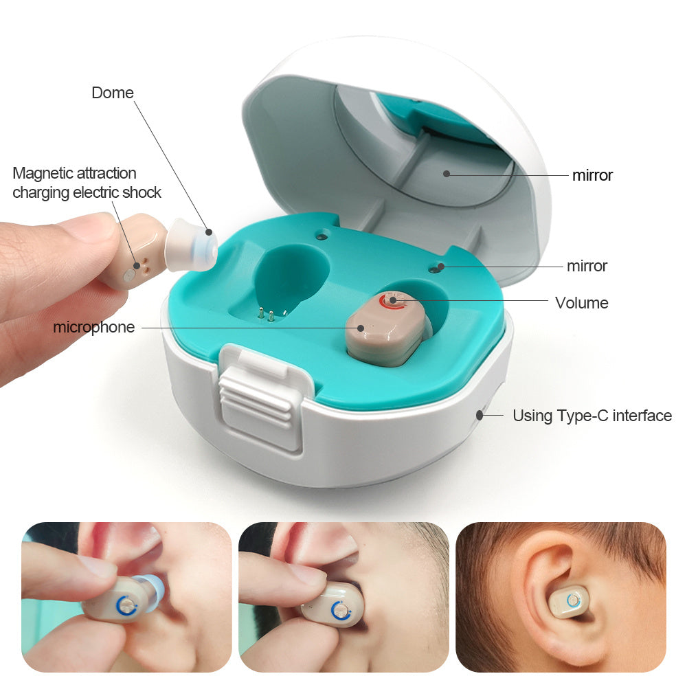 Audífono inalámbrico invisible para personas mayores